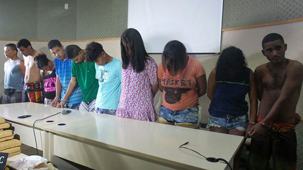 Presos foram apresentados em coletiva na sede da Sedres (Crédito: Bruno Felix/TNH1)