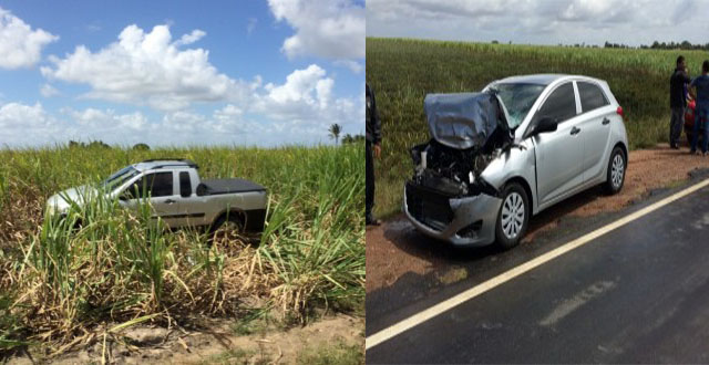 Dois veículos envolvidos no acidente (Foto: Já é Notícia)