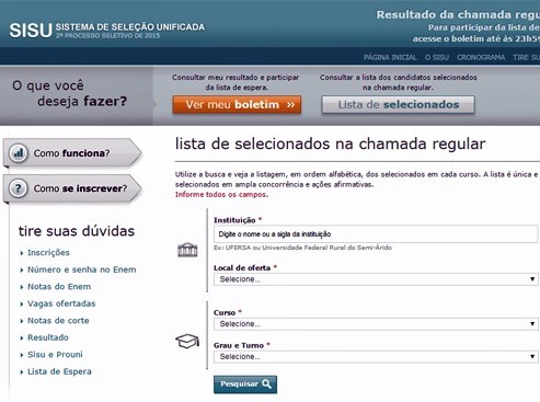 Resultado da chamada regular do Sisu já está disponível (Foto: Reprodução)