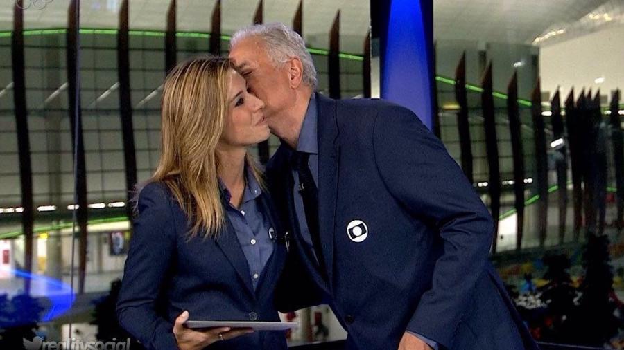 Após climão, Waack agradece e beija Cris Dias no “JG”