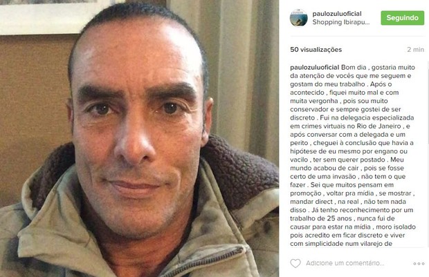 Falha nossa! Paulo Zulu desabafa sobre nude:”Fiquei mal”