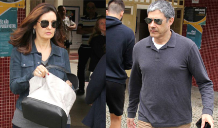 Fátima Bernardes e William Bonner votam na mesma seção