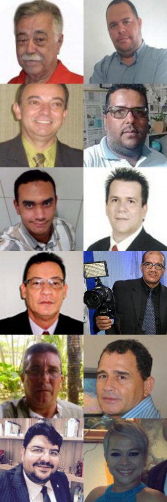 Bernardino Souto, André Rocha, Adelson Lopes, Marcus Batata, Antonio Gonzaga, Helio Fialho, Helciney Correia, Carlos Augusto, Edmilson Teixeira, Marcus Ribeiro e Laíza Leão.