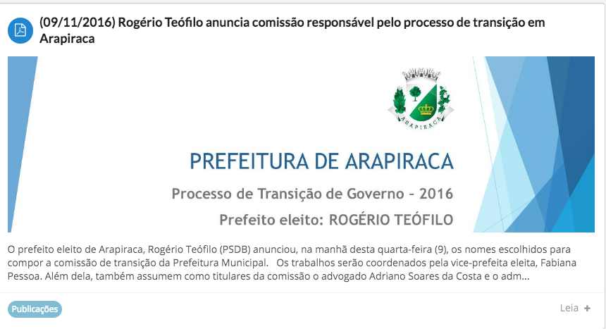 Comissão de Transição de Rogério Teófilo lança blog para divulgar trabalhos realizados