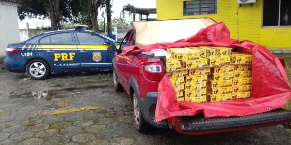 PRF apreende 180 kg de fumo sem nota fiscal na BR-316
