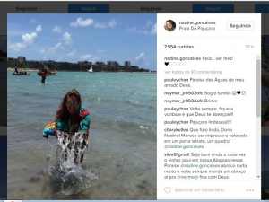 Mãe de Neymar Jr. posta fotos sozinha em praias alagoanas e reforça boatos de separação