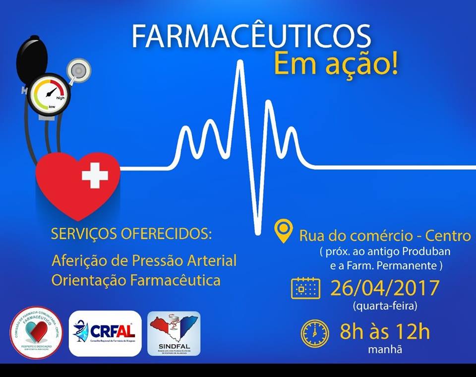 Farmacêuticos estarão no centro de Maceió aferindo pressão e orientando população