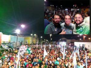 Davi Maia faz seu maior comício na cidade onde seus pais comandam a Prefeitura