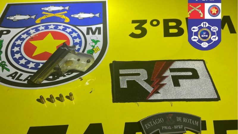 Polícia apreende pistola em bolso de suspeito em Arapiraca