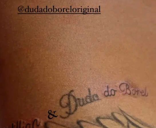 Após relacionamento polêmico, Nego do Borel refaz tatuagem em homenagem a Duda Reis