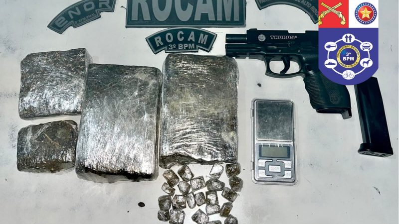 Polícia apreende simulacro de pistola embaixo de geladeira e prende idoso em Lagoa da Canoa