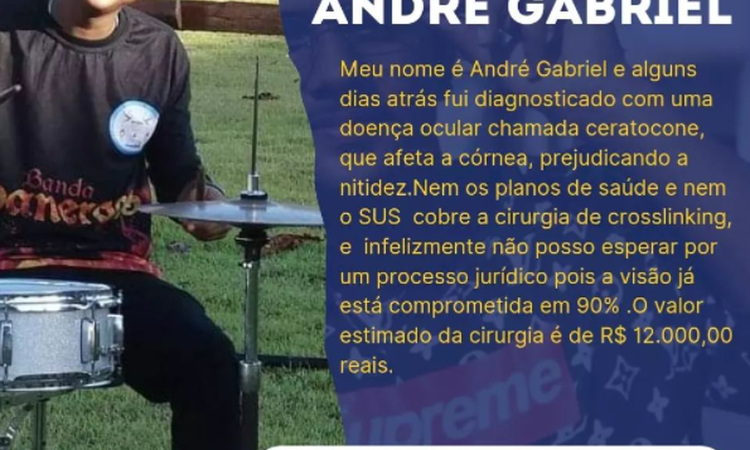 Amigos de jovem diagnosticado com síndrome rara nos olhos realizam campanha para custear cirurgia