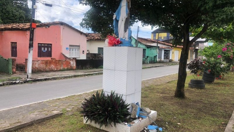 Vândalos destroem imagem de Nossa Senhora das Graças na Levada