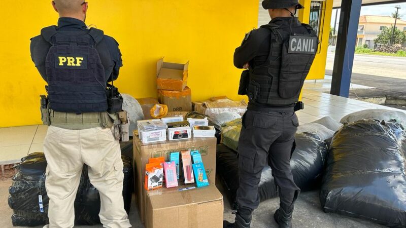PRF e 3º Batalhão de Polícia Militar apreendem mercadoria transportada sem nota fiscal em São Sebastião