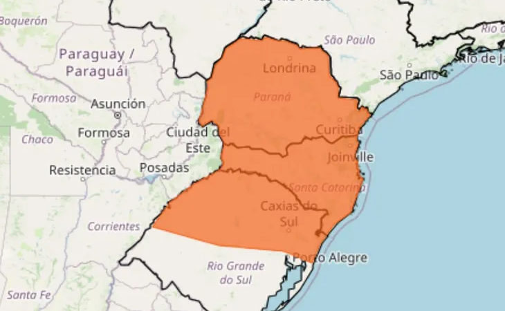Região sul tem alerta para temporais; demais regiões seguem com temperaturas altas
