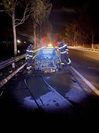 Mulher escapa ilesa de carro em chamas na BR-316 momentos antes de incidente