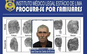 IML de Maceió busca familiares de agricultor identificado como José Edvan, de 68 anos