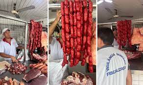 Fiscalização apreende 120kg de linguiça clandestina em açougues da Levada, em Maceió