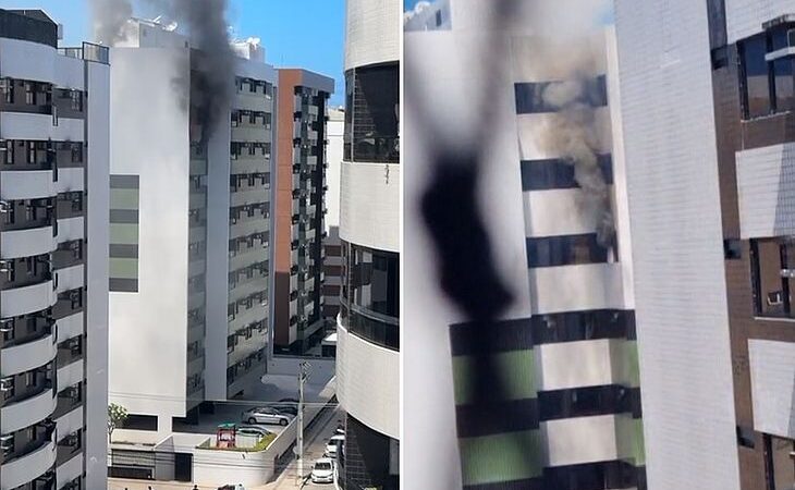 Incêndio em edifício residencial na Ponta Verde requer intervenção dos bombeiros