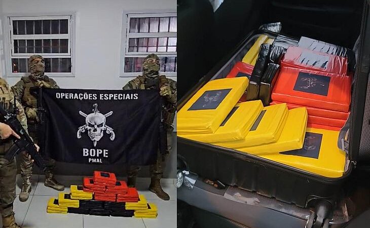 Polícia apreende cerca de 45 kg de cocaína dentro de carro abandonado em Maceió