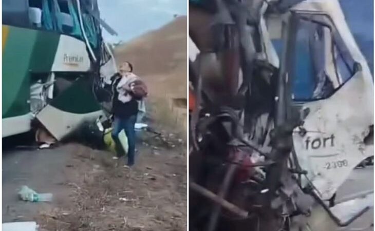 Acidente entre ônibus que saiu de Maceió e carreta deixa 3 mortos e dezenas de feridos em MG