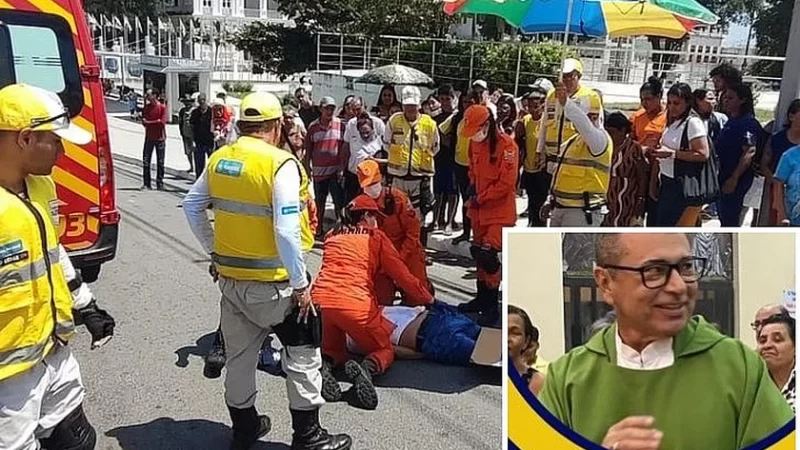 Padre atropelado é transferido para a UTI da Santa Casa de Maceió