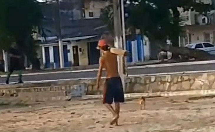 Homem é flagrado roubando banco de praça no Vergel do Lago