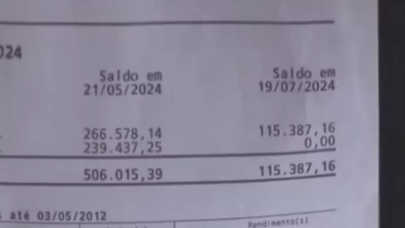 Casal que juntou R$ 500 mil por 30 anos tem dinheiro levado da poupança