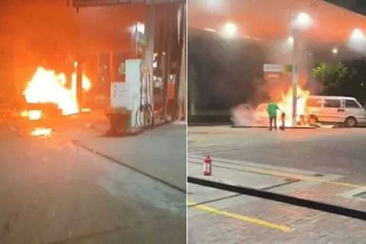 Motorista invade posto de combustível e provoca explosão
