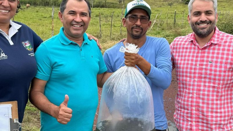 Prefeitura de Tanque d’Arca entrega mais de 20 mil alevinos
