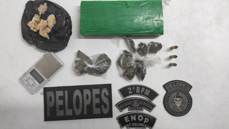 PM apreende duas armas e cinco quilos de drogas em ações na Zona da Mata Alagoana