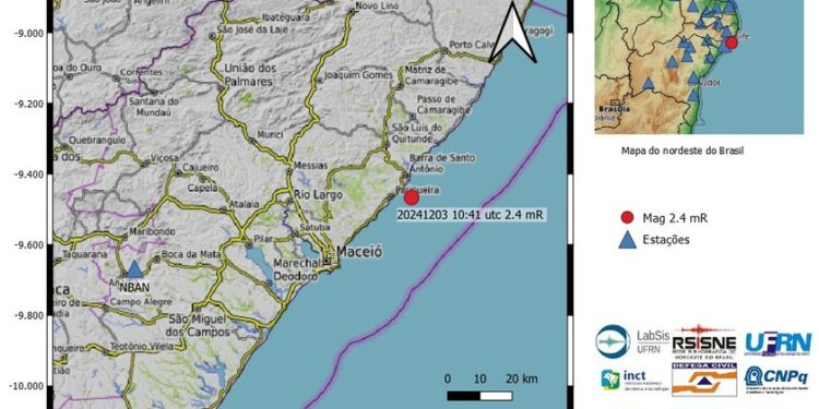 Paripueira registra maior tremor de terra dos últimos dois anos em Alagoas