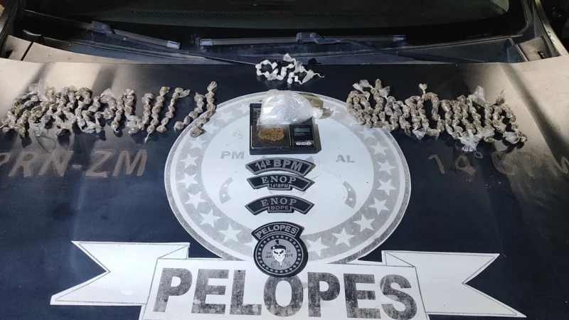 Homem tenta se passar por adolescente para escapar, mas é preso por tráfico em Messiass