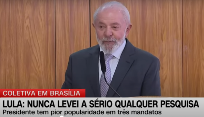 “Nunca levei pesquisa a sério”, disse Lula sobre queda na popularidade