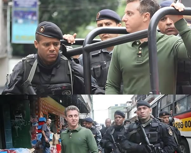 Luciano Huck, em 2011, gravou o quadro “Lata Velha” em favelas do Rio, onde foi escoltado pelo BOPE
