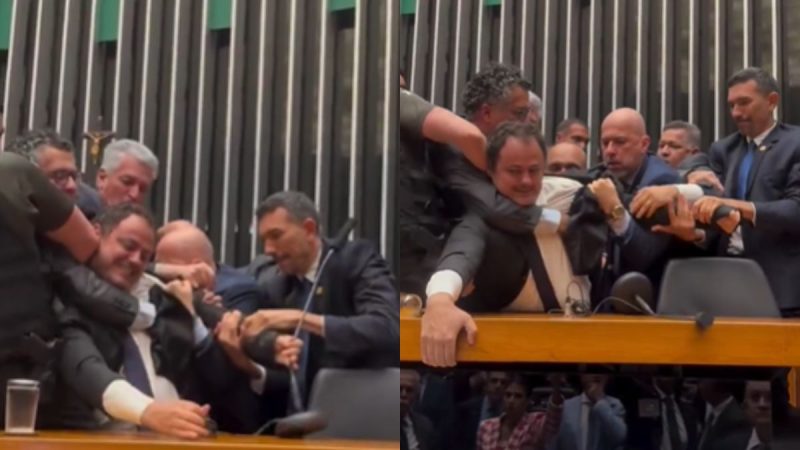 Após ocupar cadeira de presidência da Câmara, Glauber Braga é arrancado à força pela Polícia Legislativa