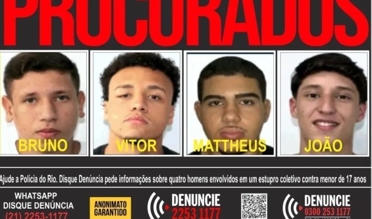Polícia do Rio de Janeiro divulga fotos de foragidos investigados por estupro coletivo de adolescente em Copacabana