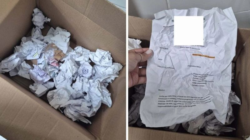 Encomenda enviada com currículos expõe dados pessoais e gera revolta nas redes
