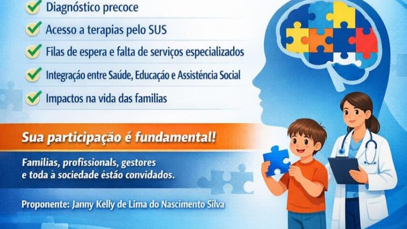 Audiência pública em Arapiraca discutirá acesso de políticas públicas voltadas às mães atípicas e atendimento de transtornos do neurodesenvolvimento