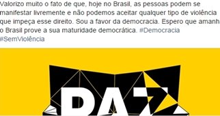 Dilma pede que cidadãos se manifestem “sem violência” no domingo