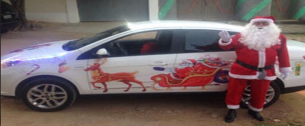 Papai Noel existe: Dentista palmeirense há três anos se  caracteriza e leva felicidade a muitos