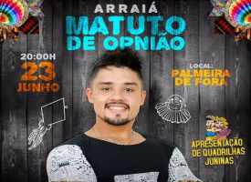 Festejos juninos prosseguem hoje e amanhã em Palmeira de Fora