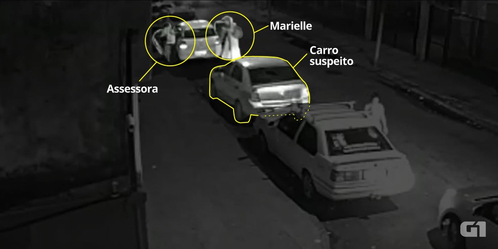 Imagem de câmera mostra carro suspeito no momento que Marielle Franco deixava evento