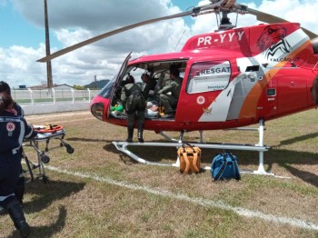 Samu Aeromédico resgata turista vítima de afogamento em praia de Maragogi