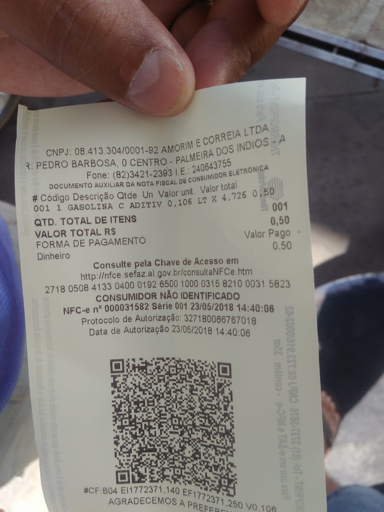 Protesto: Motoristas abastecem R$ 0,50 e exigem nota fiscal em Palmeira dos Índios