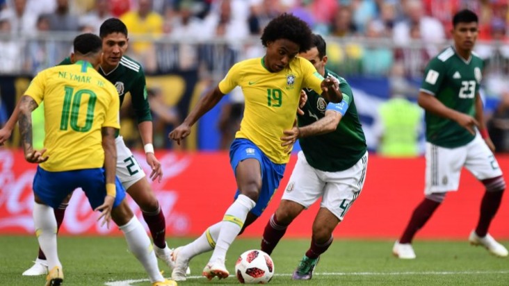 Neymar abre placar para Brasil contra o México