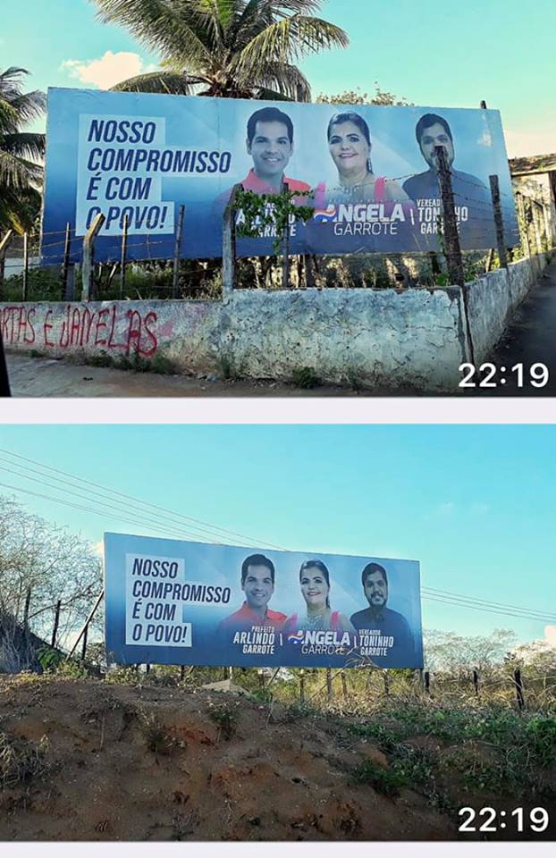 Olho Vivo: Angela Garrote espalha outdoors com vistas para 2020 em Palmeira dos Índios