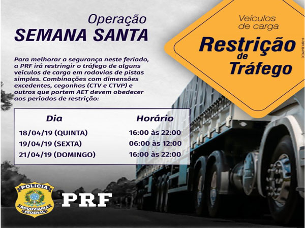 Polícia Rodoviária Federal inicia Operação Semana Santa 2019