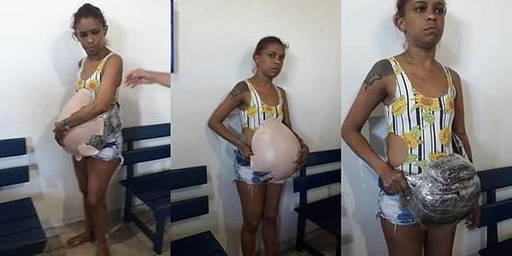 Mulher usa barriga falsa para transportar drogas para Maceió e acaba presa no Pará
