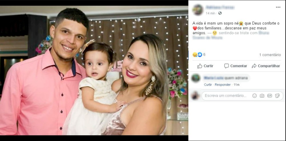 Casal e filha de 1 ano mortos em batida com caminhão iam para resort em Maceió, diz parente